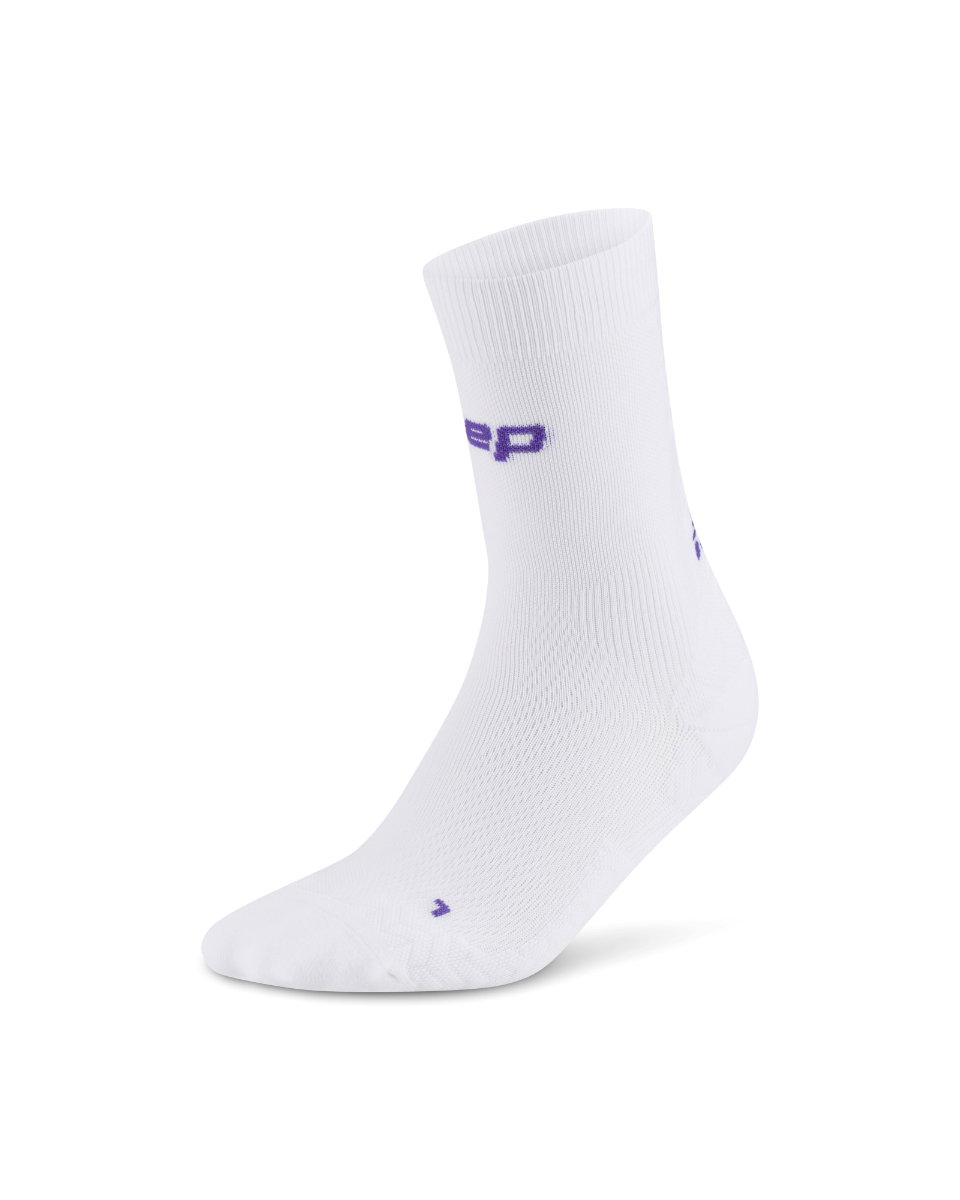 Sporting Goods Șosete Compresie Alergare CEP Run Ultralight 4.0 Mid Cut - albe | Damă