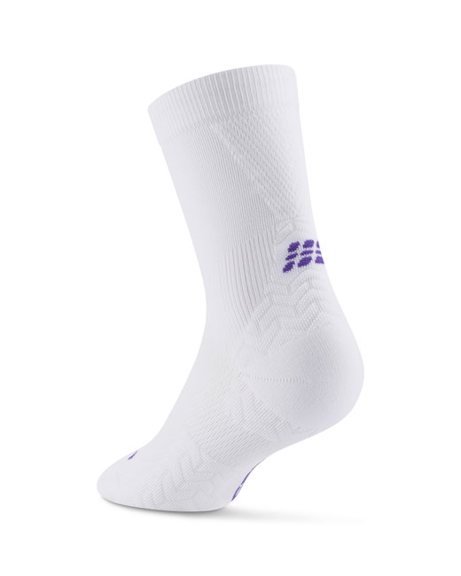 Șosete Compresie Alergare CEP Run Ultralight 4.0 Mid Cut - albe | Damă
