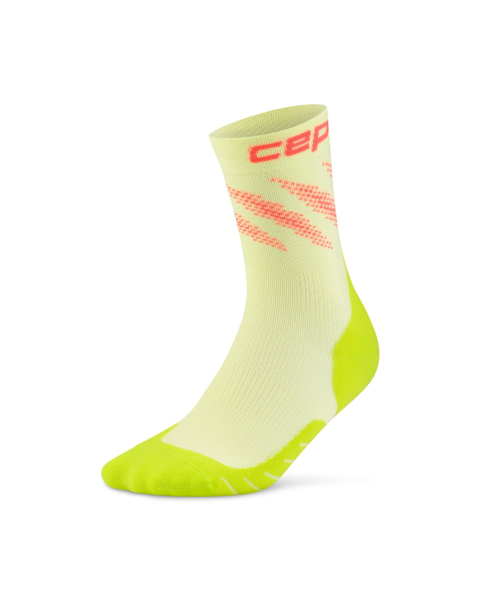 Sporting Goods Șosete compresie CEP Elliptic - lime/coral neon | Stabilitate