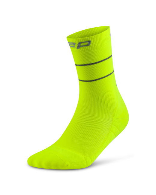 Șosete compresie CEP Pro Run Reflective 2.0 W mid cut - galben neon | alergare performanță