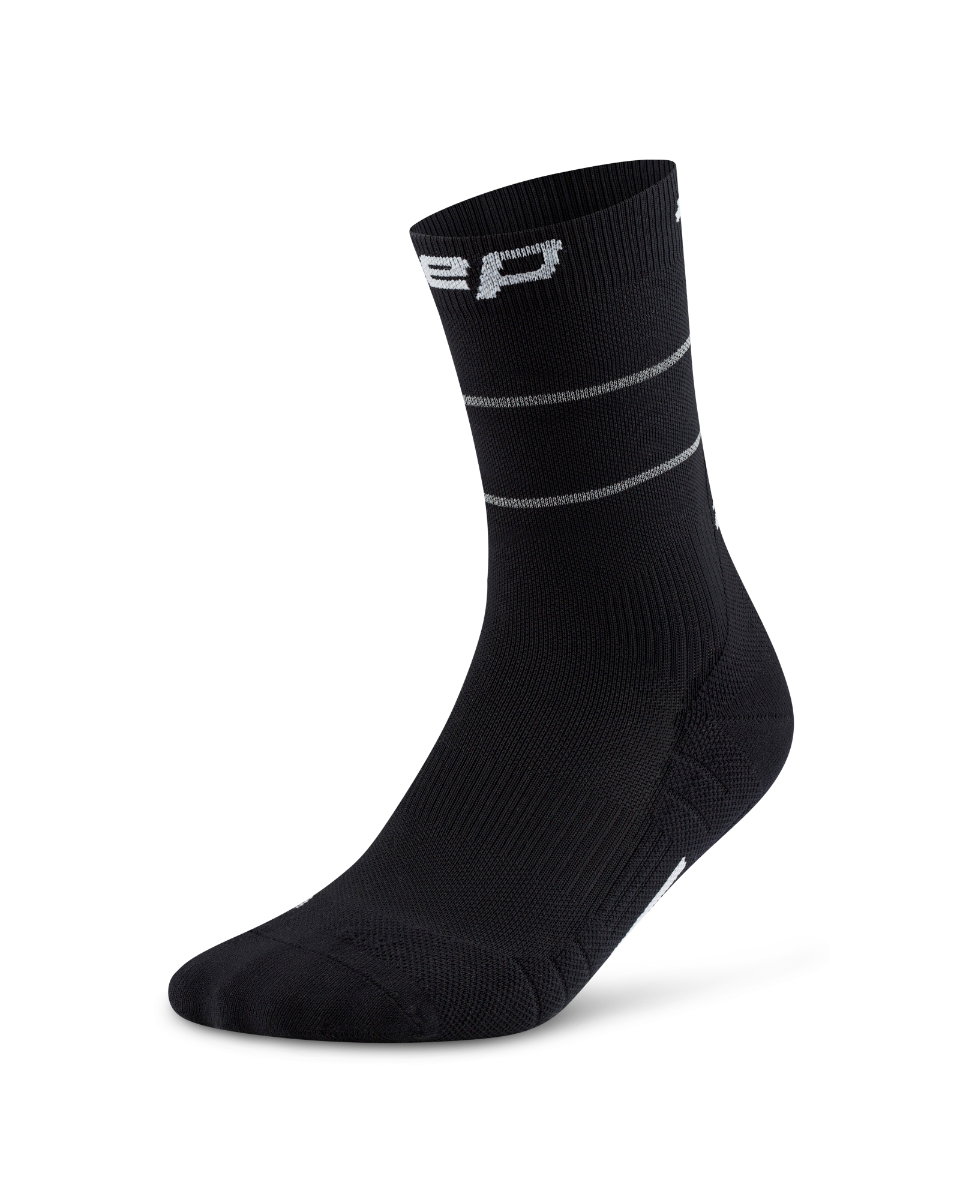 Sporting Goods Șosete compresie mid cut CEP Pro Run Reflective 2.0 - negru | pentru alergare