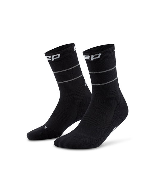 Șosete compresie mid cut CEP Pro Run Reflective 2.0 - negru | pentru alergare