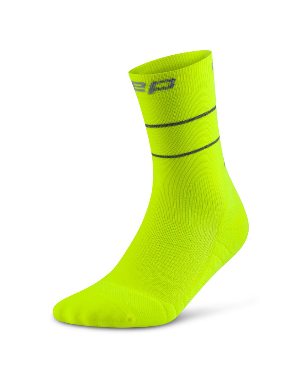 Sporting Goods Șosete compresie mid cut CEP Pro Run Reflective 2.0 - galben neon | pentru alergare