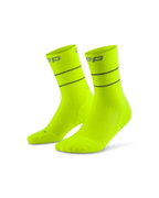 Șosete compresie mid cut CEP Pro Run Reflective 2.0 - galben neon | pentru alergare