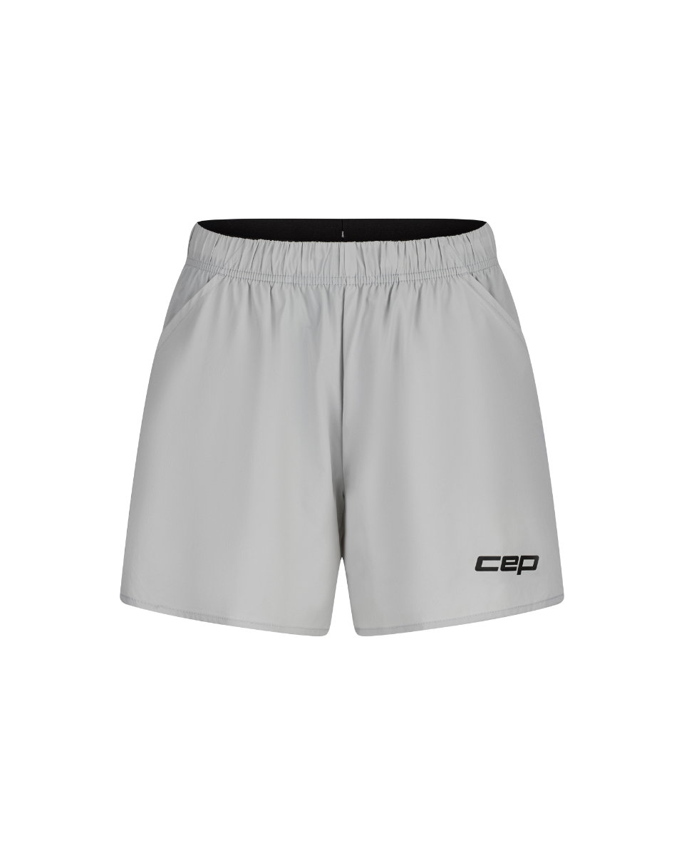 Sporting Goods Pantaloni scurți alergare CEP Core Run Loose Fit femei - gri deschis | largi, rezistenți vânt