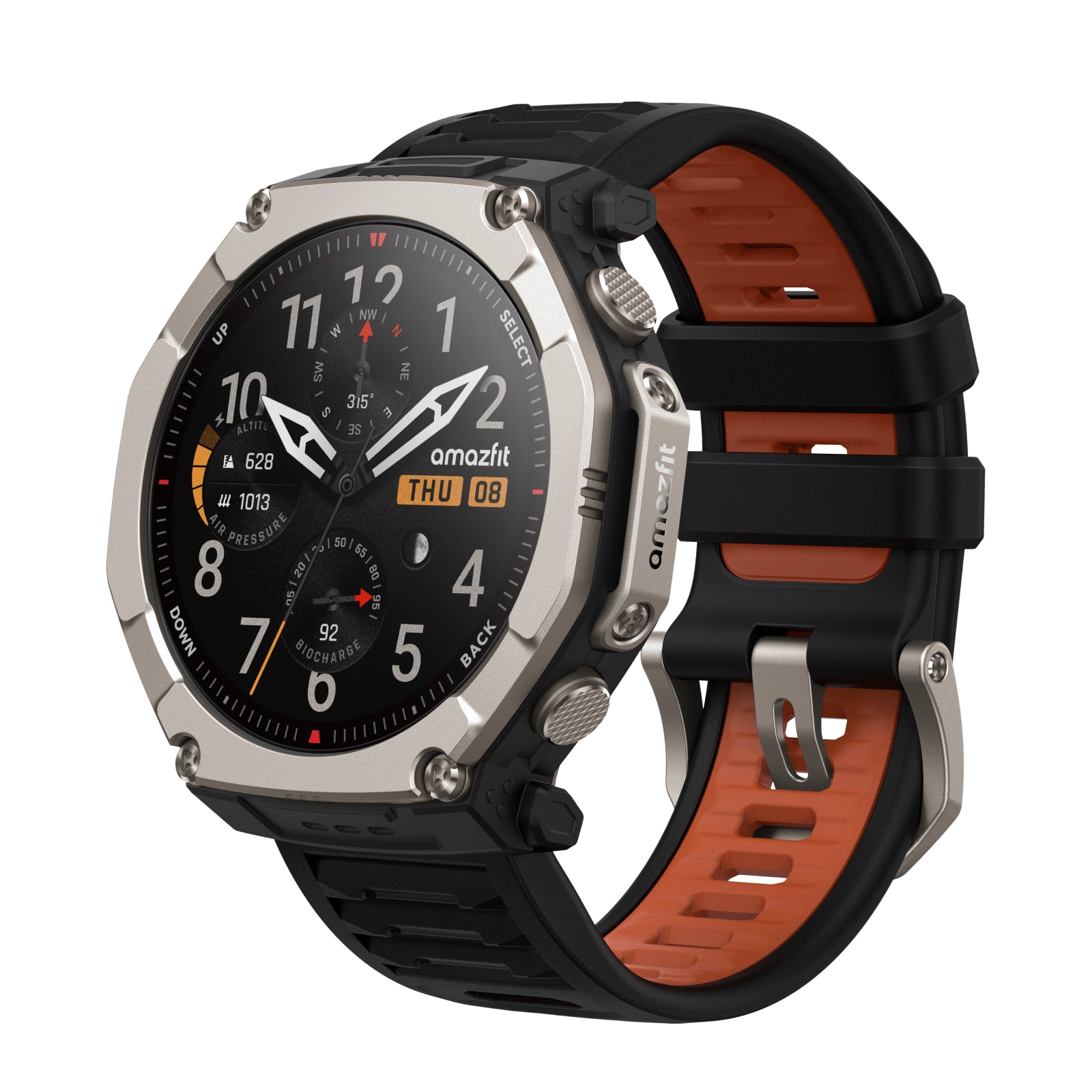 Amazfit Amazfit T-Rex Ultra 2 – Ceas Smart Outdoor Robust, GPS, Monitorizare Sănătate 24/7, Durată de Baterie Extinsă, Rezistență la Suprasolicitare, Ecran AMOLED, compatibil Apple si Android