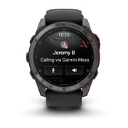 Garmin fenix 8 Pro – 51 mm, MicroLED | Sapphire, Titan DLC gri carbon cu curea din silicon neagră/Pebble Grey