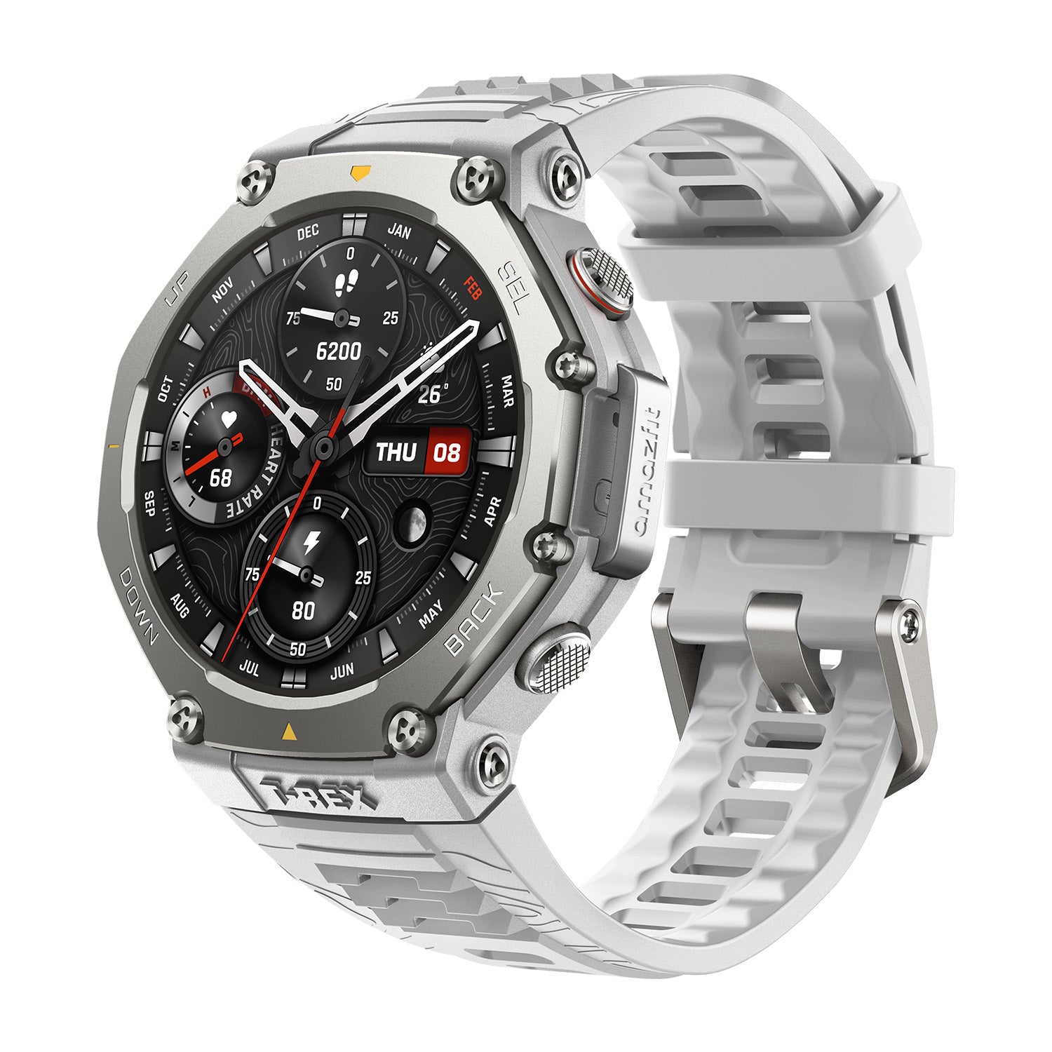 litere autocolante Smartwatch sport cu GPS si ecran AMOLED - Amazfit T-Rex 3 - gri Haze