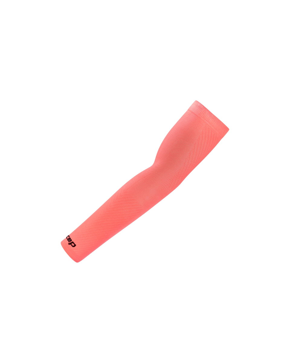 Sporting Goods Mâneci compresie braț CEP Run Ultralight - coral neon | protecție UV