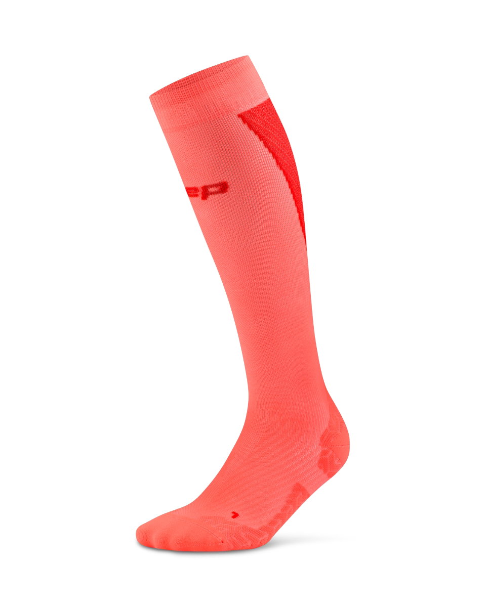 Sporting Goods Șosete compresie înalte CEP Run Ultralight 4.0 - coral neon | roșu