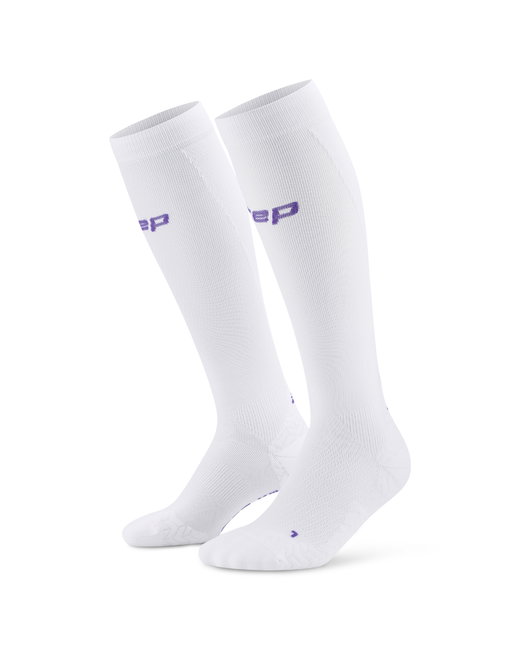Șosete compresie înalte CEP Run Ultralight 4.0 - alb | alergare bărbați