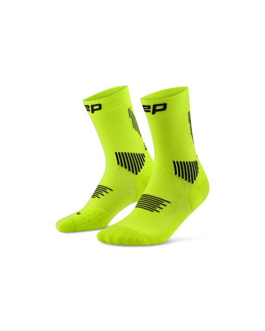 Șosete compresie alergare CEP Run 5.0 Mid Cut - lime/negru | femei