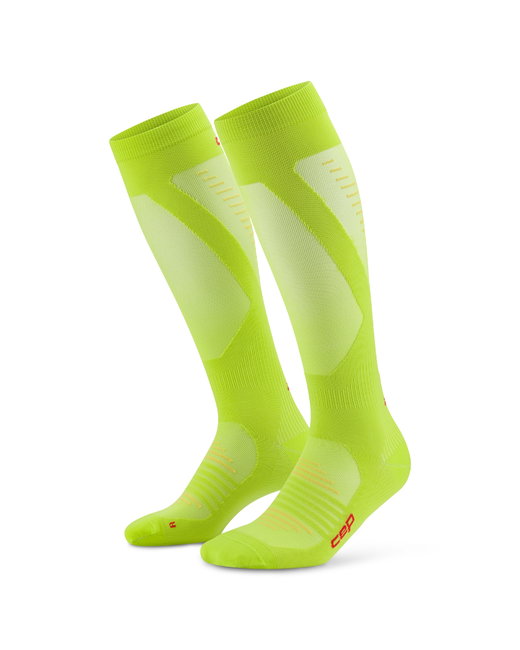 Șosete compresie înalte CEP Pro Run Ultralight - lime | alergare