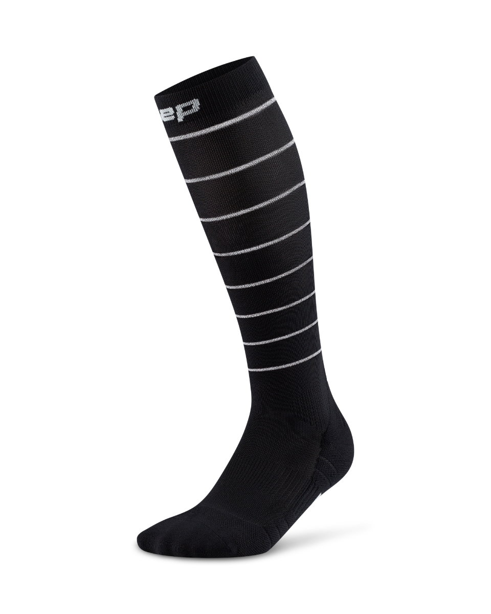 Sporting Goods Șosete compresie alergare CEP Pro Run Reflective 2.0 - negru | vizibilitate