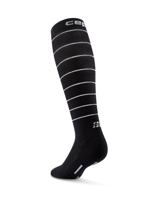 Șosete compresie alergare CEP Pro Run Reflective 2.0 - negru | vizibilitate