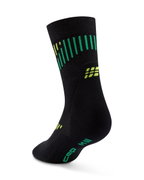 Șosete compresie CEP Core Run Merino Mid Cut - negru/lime | alergare vreme rece