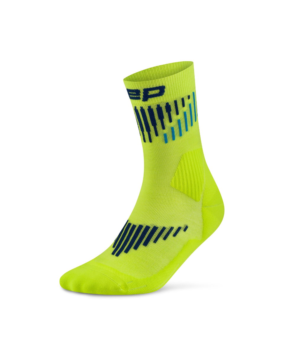Sporting Goods Șosete compresie CEP Core Run Merino Mid Cut - lime/albastru | alergare vreme rece