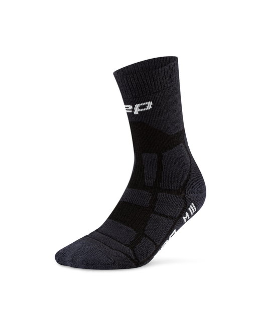 Șosete compresie hiking CEP Hiking Max Cushion 2.0 - negre | amortizare maximă