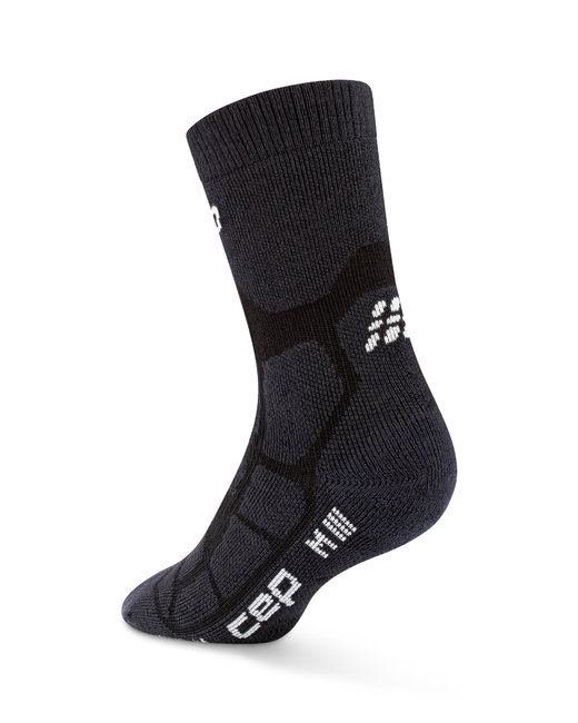 Șosete compresie hiking CEP Hiking Max Cushion 2.0 - negre | amortizare maximă