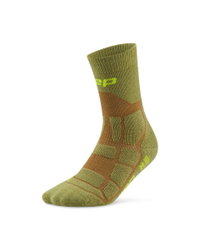 Șosete compresie hiking CEP Hiking Max Cushion 2.0 - olive/maro | amortizare maximă