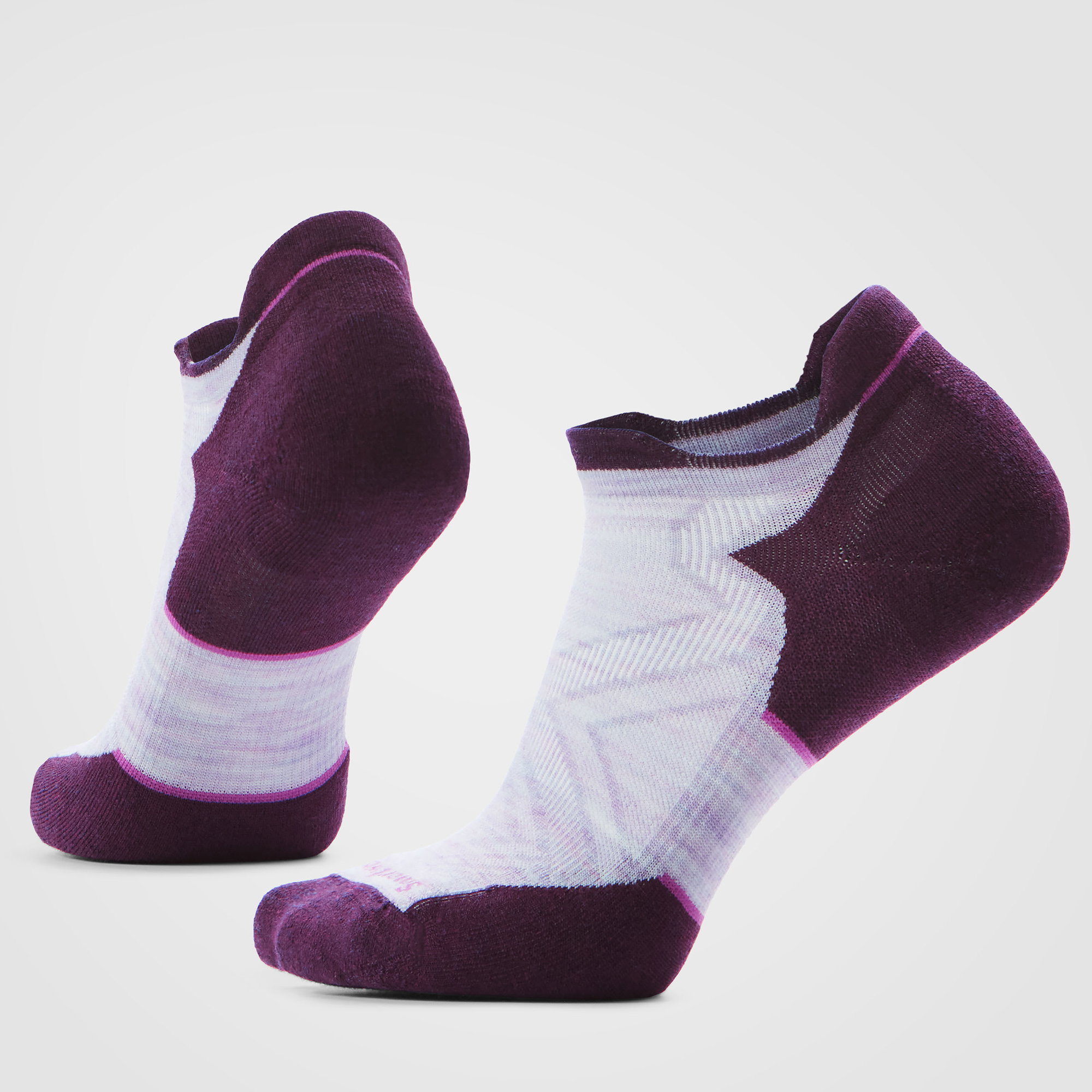 Smartwool Șosete Merino alergare Smartwool Run - mov/alb | Low Ankle | Targeted Cushion