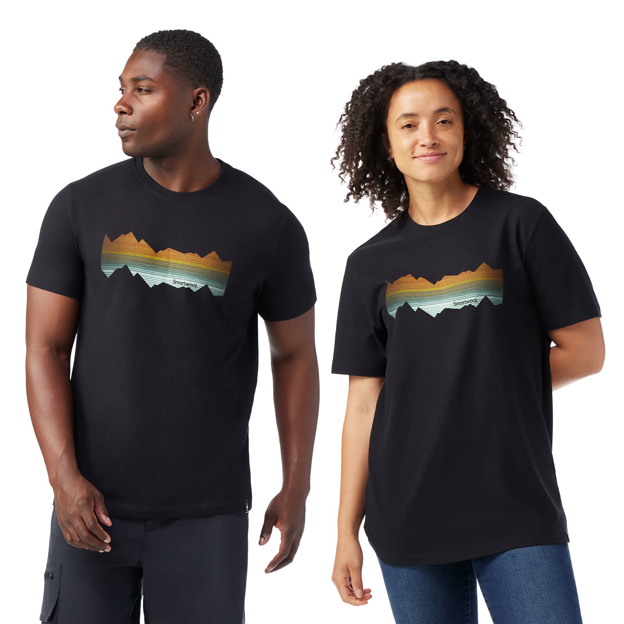 Smartwool Smartwool - tricou merino - Mountain Horizon Short Sleeve Graphic Tee - Negru