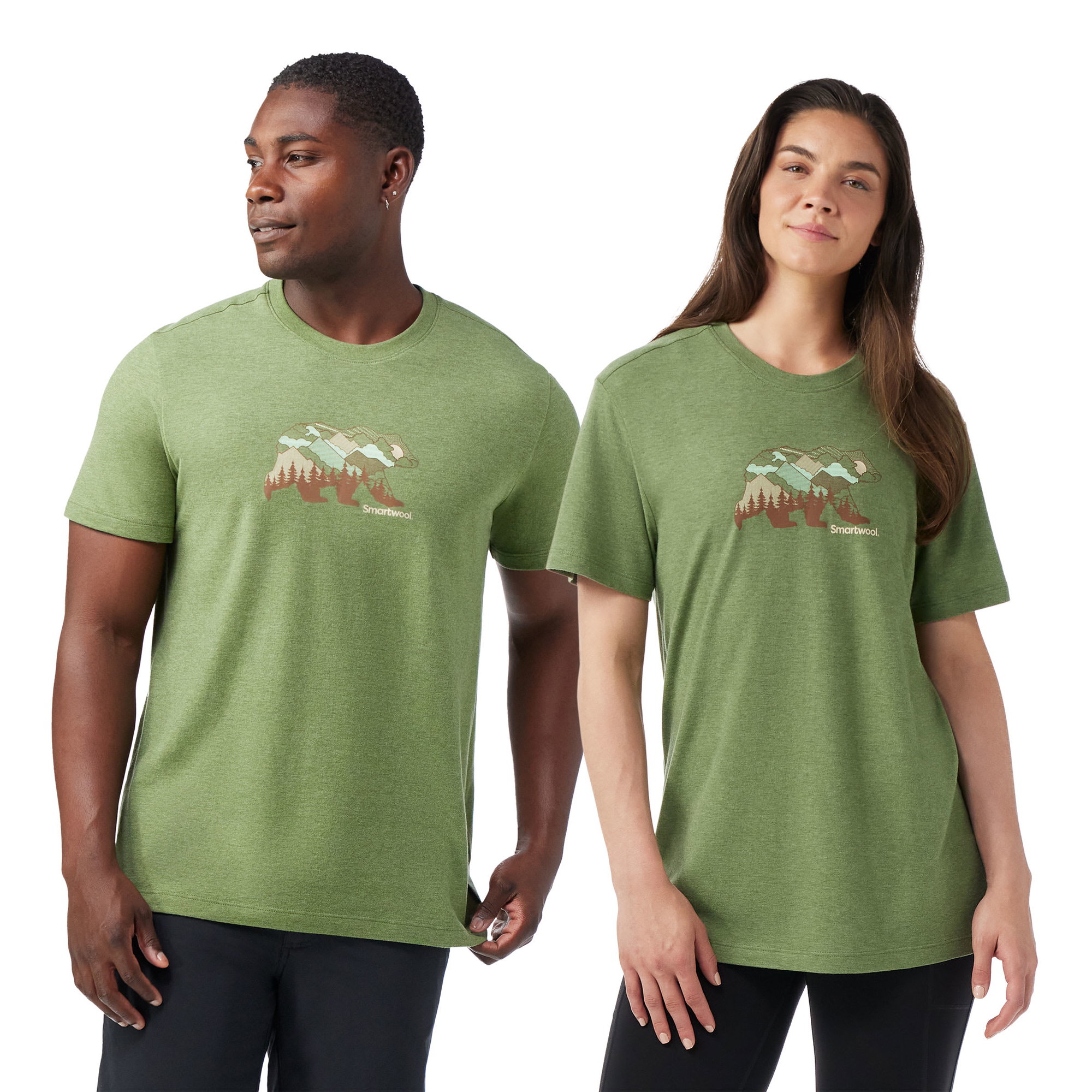 Smartwool Smartwool - tricou merino - Bear View Short Sleeve Graphic Tee - Verde