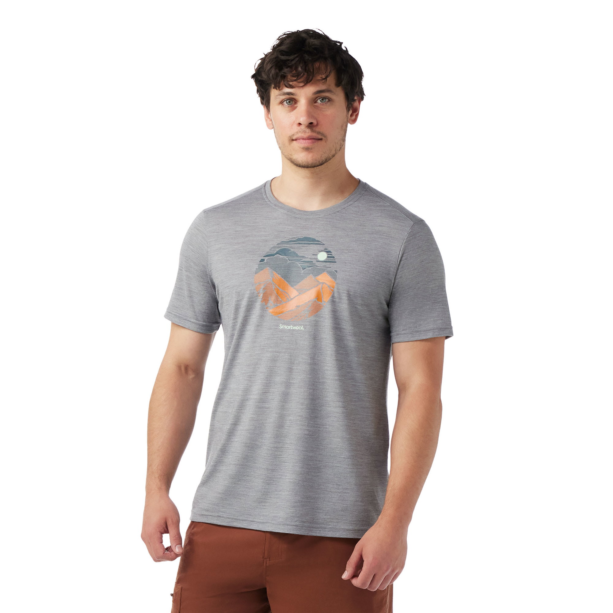 Smartwool Smartwool - tricou merino - Fourteener Active Short Sleeve Graphic Tee - Gri