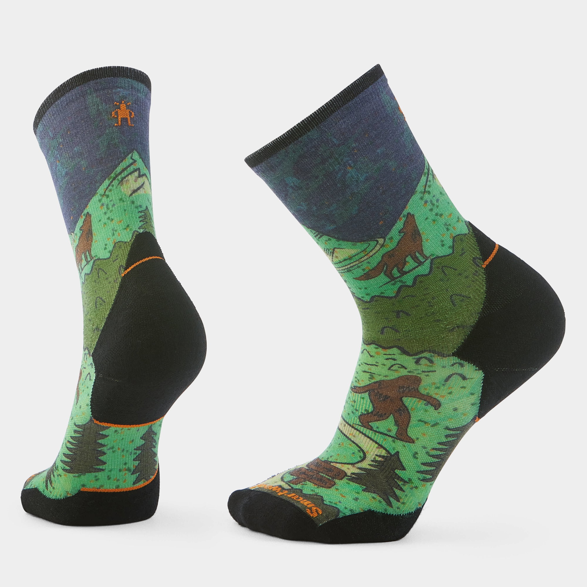 Smartwool Smartwool - sosete merino - Trail Run Targeted Cushion Neature Print Crew Socks - Albastru/Verde
