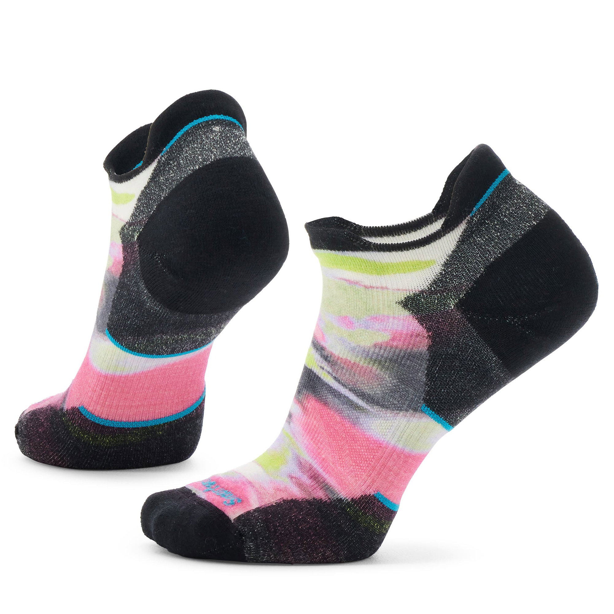 Smartwool Șosete Merino alergare Smartwool Run Brushed Print - femei | Low Ankle | Targeted Cushion - Power Pink