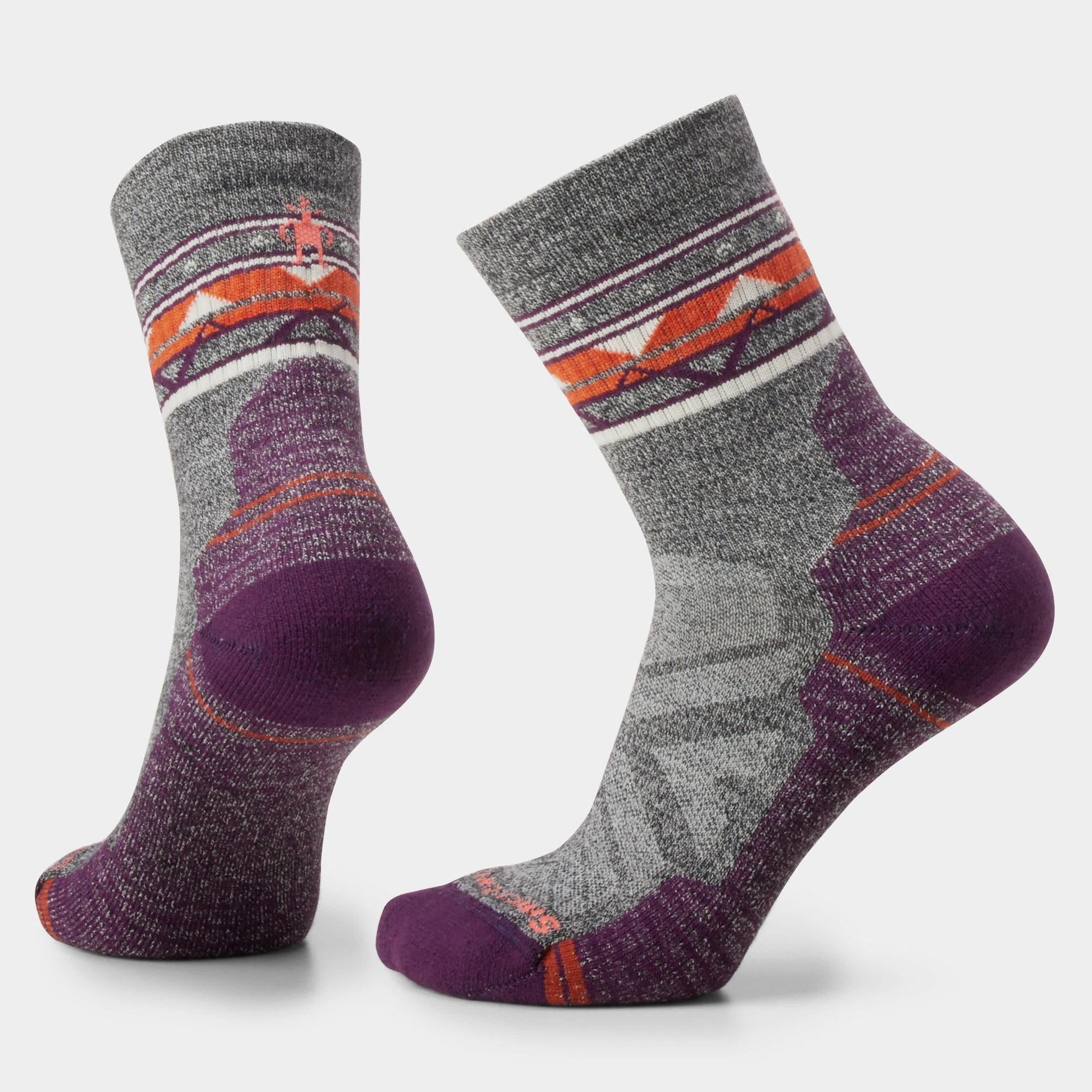 Smartwool Șosete Merino hiking Smartwool Hike Zig Zag Valley - gri Ash/Charcoal | Mid Crew | Light Cushion