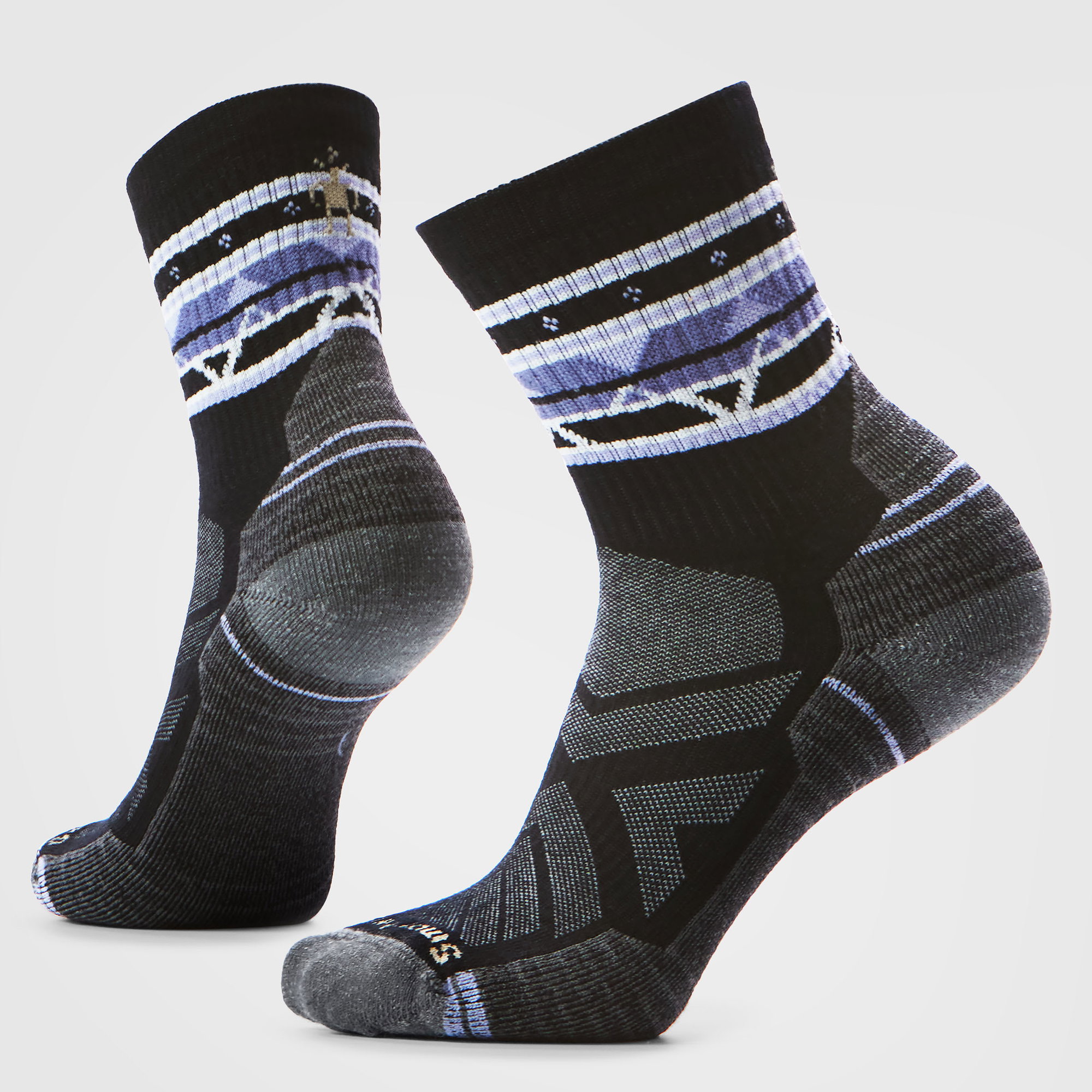 Smartwool Șosete Merino hiking Smartwool Hike Zig Zag Valley - negru | Mid Crew | Light Cushion