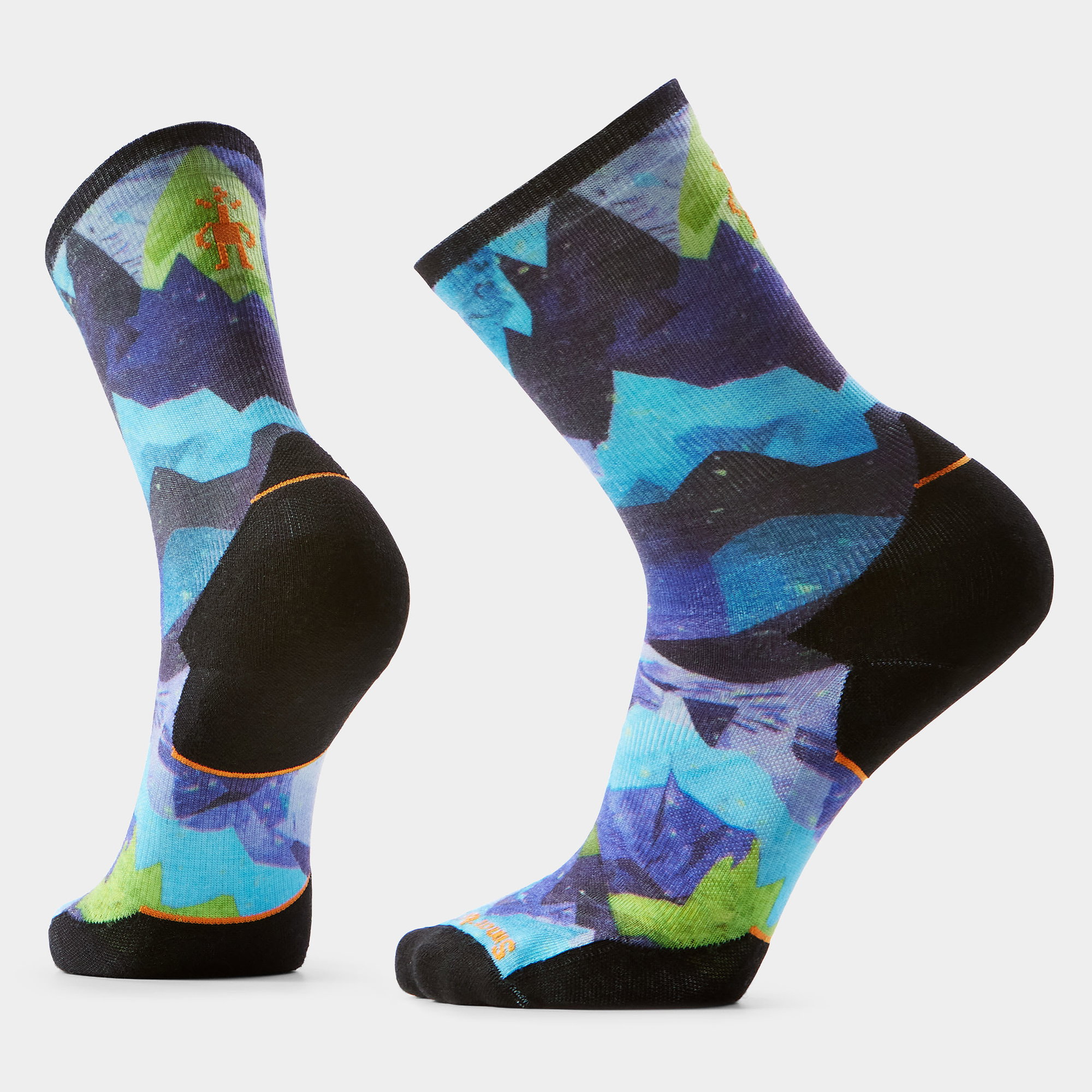 Smartwool Șosete Merino trail running Smartwool Trail Run Summit Sector - albastru Nightfall Blue | Crew | Targeted Cushion