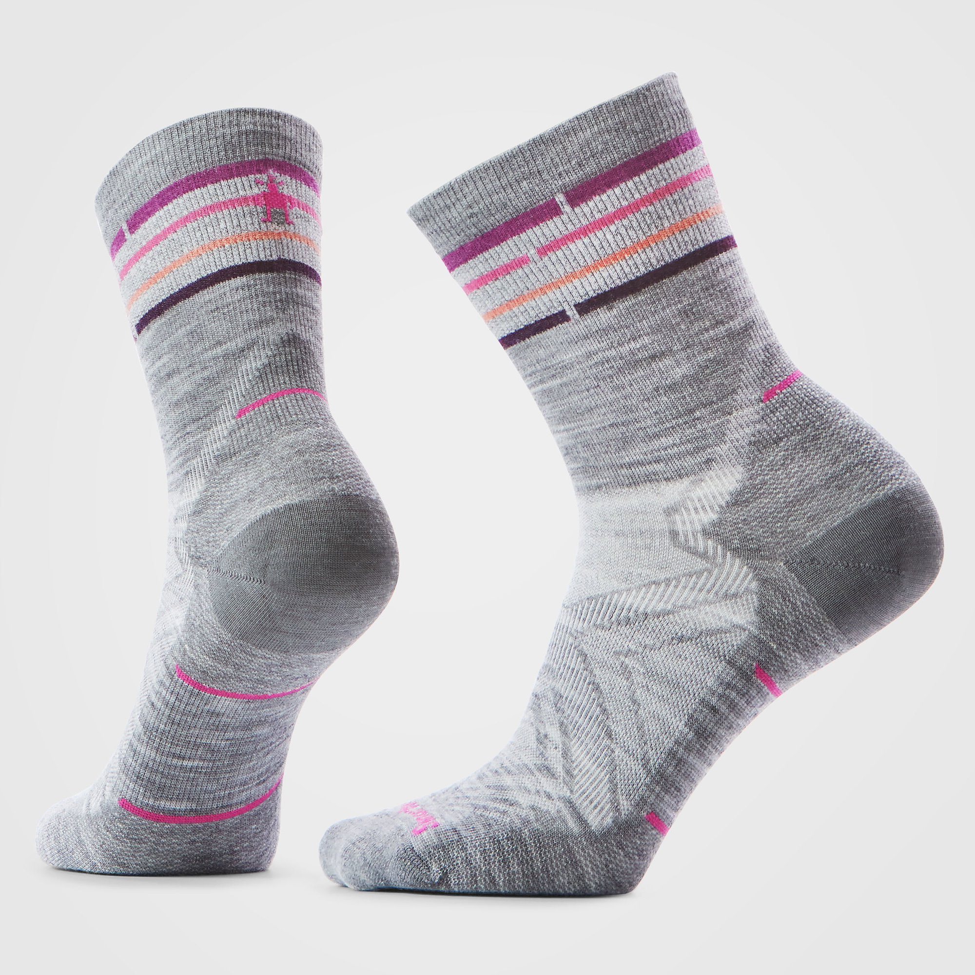 Smartwool Șosete Merino alergare Smartwool Run Zero Cushion - gri Light Gray | Mid Crew | Zero Cushion