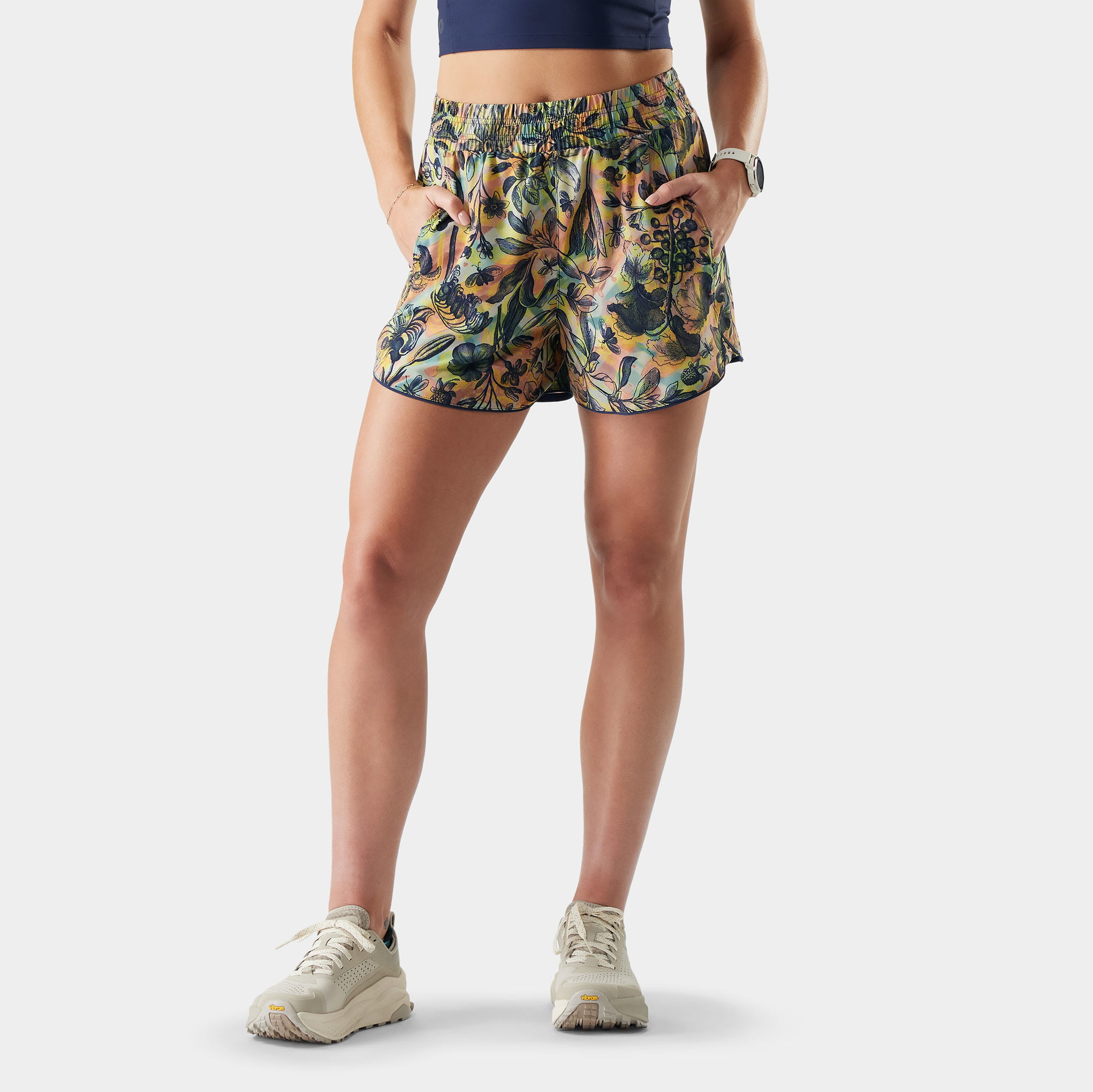 Smartwool Pantaloni scurți sport Smartwool Active Lined 3" - Multi Floral Party | cu căptușeală Merino