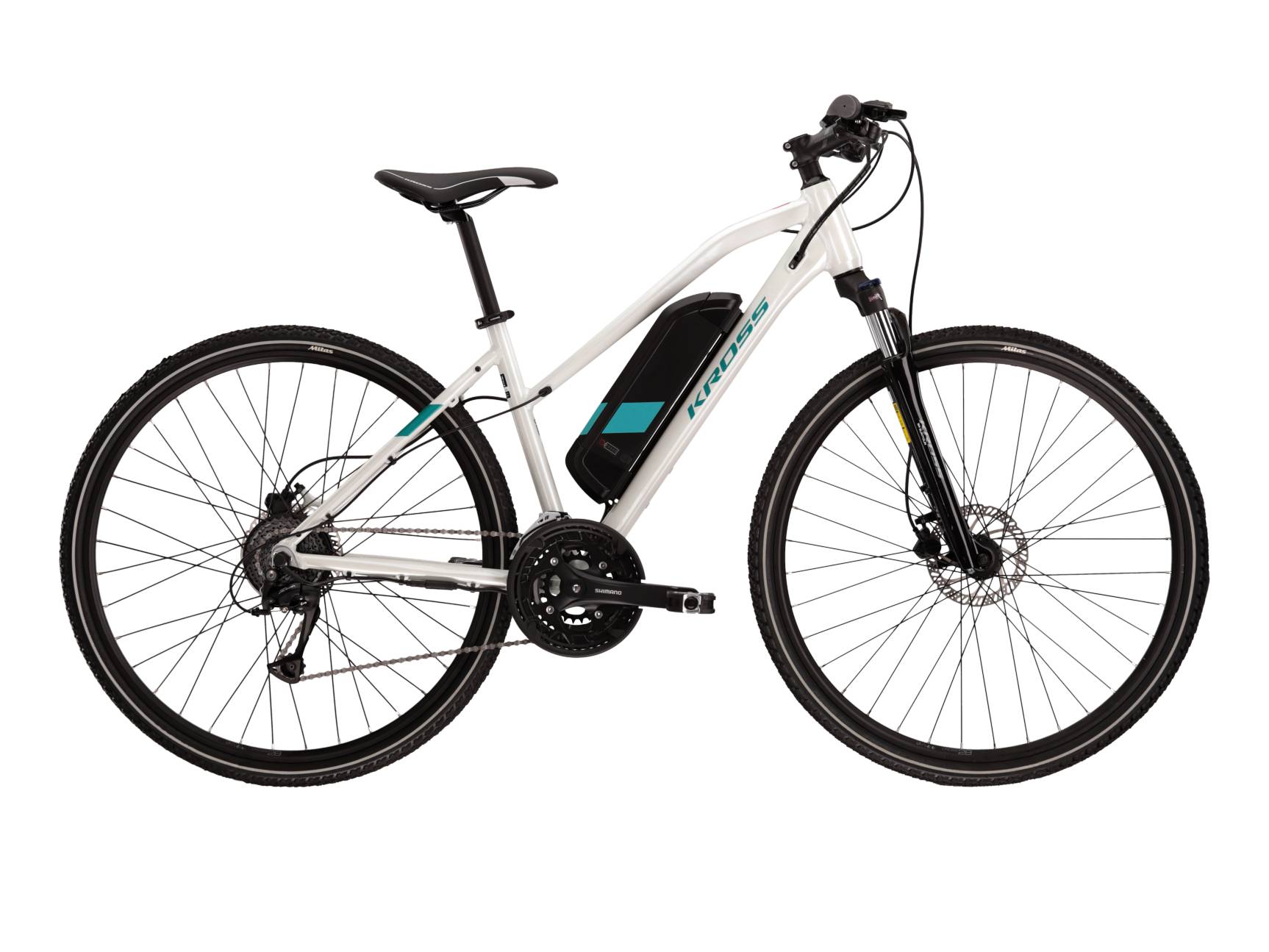 Kross Bicicleta Electrica Cross Kross Evado Hybrid 1.0 28 inch alba Shimano Acera