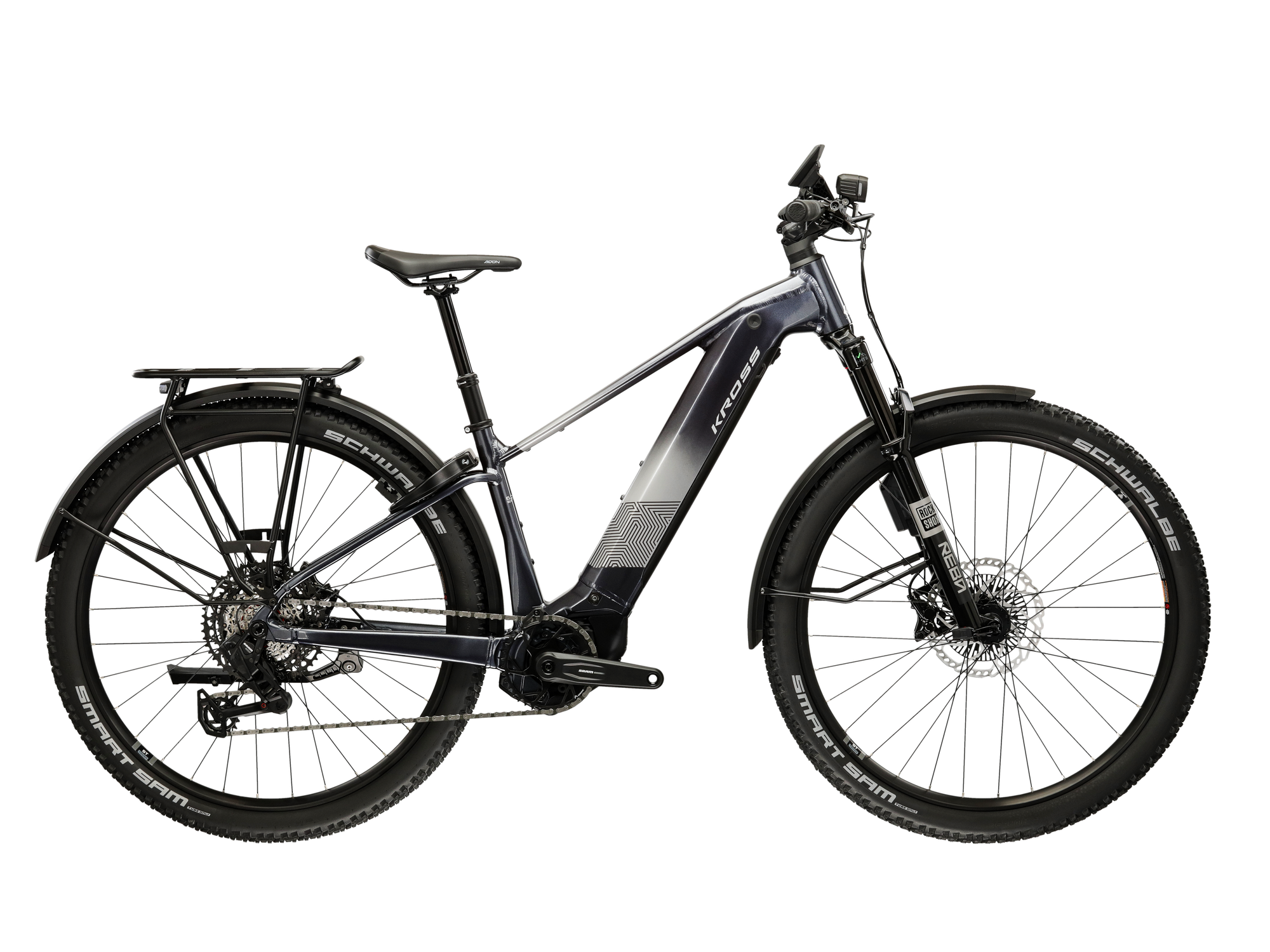 Kross Bicicleta Electrica MTB Kross Influx SUV HYB 6.0 800 27.5 inch grafit SRAM Eagle