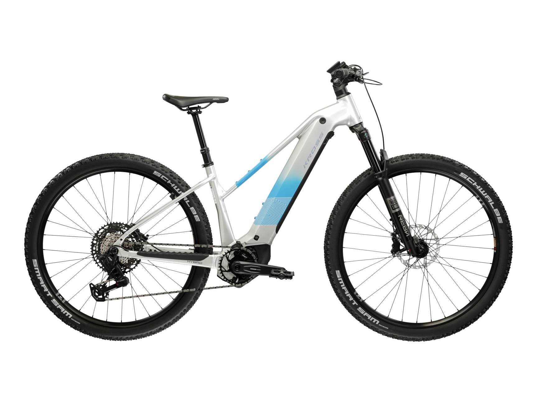 Kross Bicicleta Electrica MTB Kross Influx HYB 5.0 800 27.5 inch argintie SRAM Eagle
