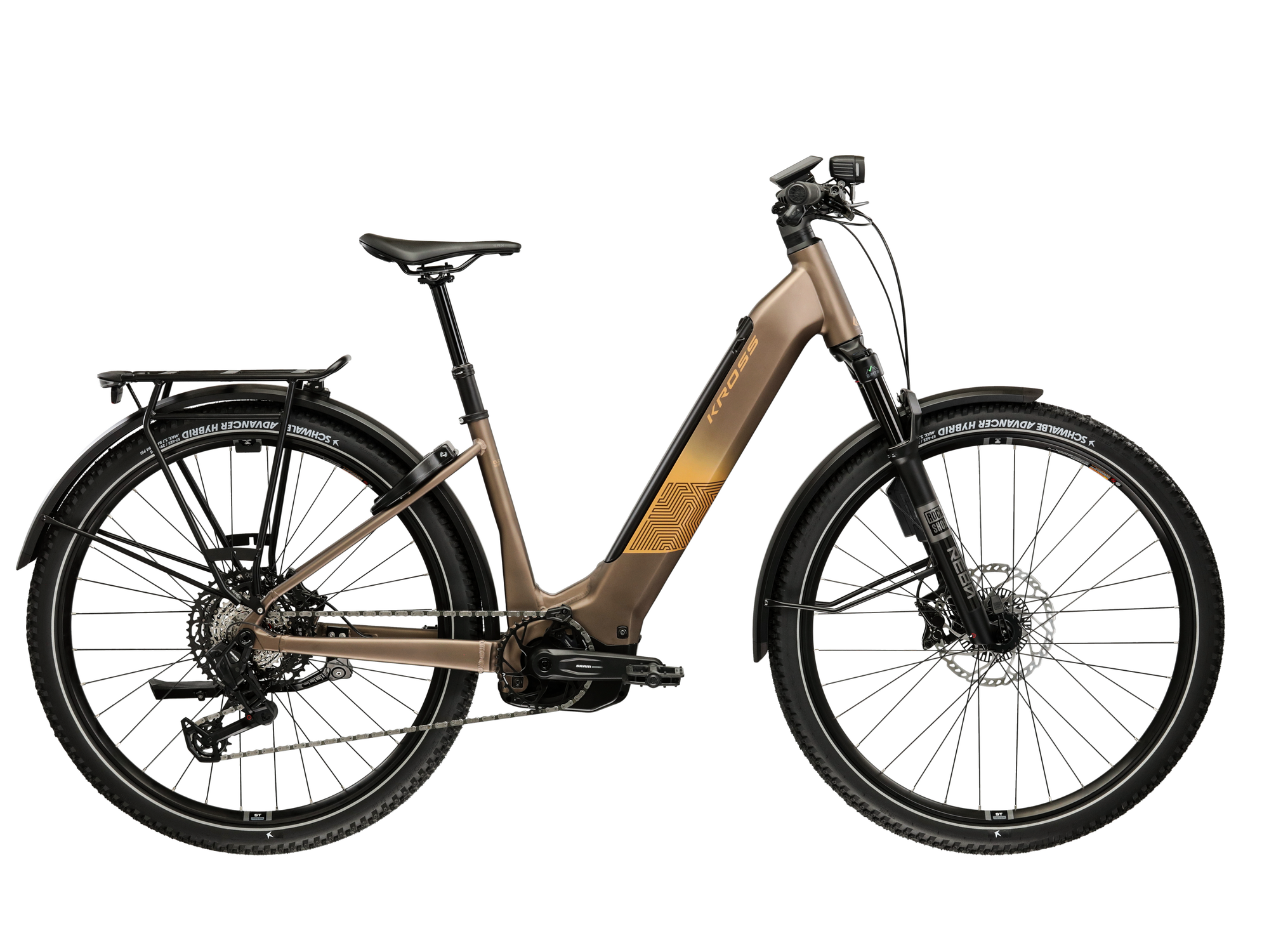Kross Bicicleta Electrica MTB Kross Influx HYB SUV LS 6.0 800 27.5 inch maro SRAM Eagle