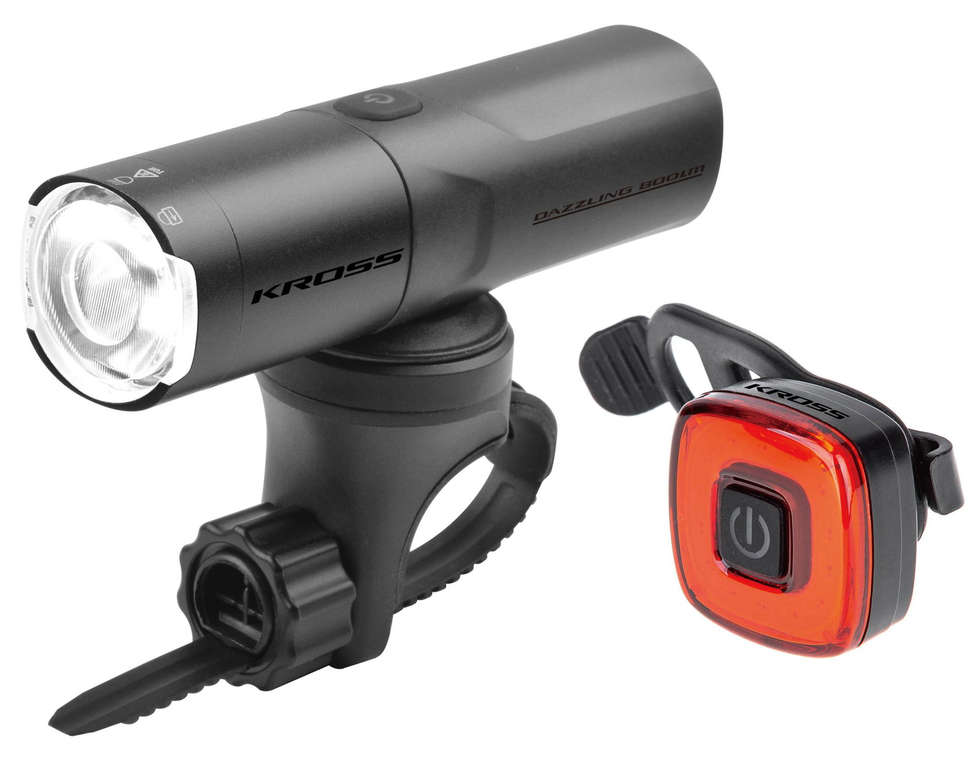 Kross Kross - set lumini fata-spate - DAZZLING SET 800lm Rotate - USB-C