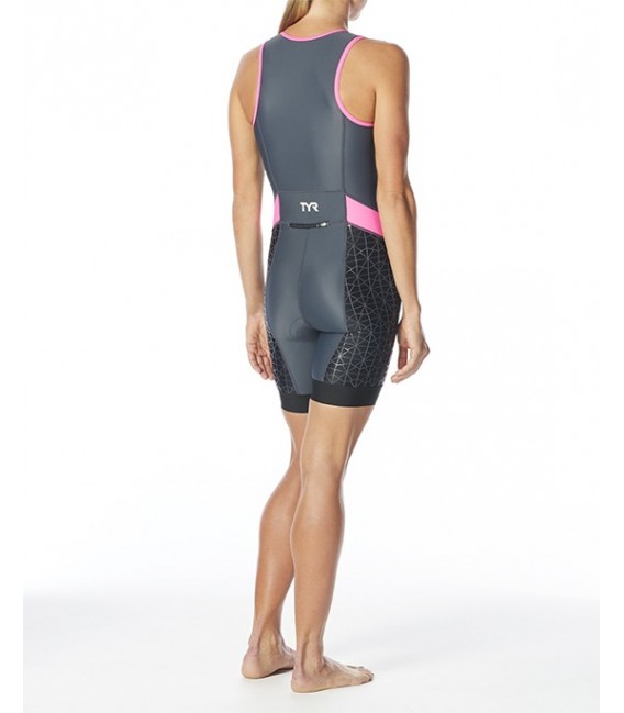 TYR TYR Costum Trisuit Femei cu fermoar Gri-Roz