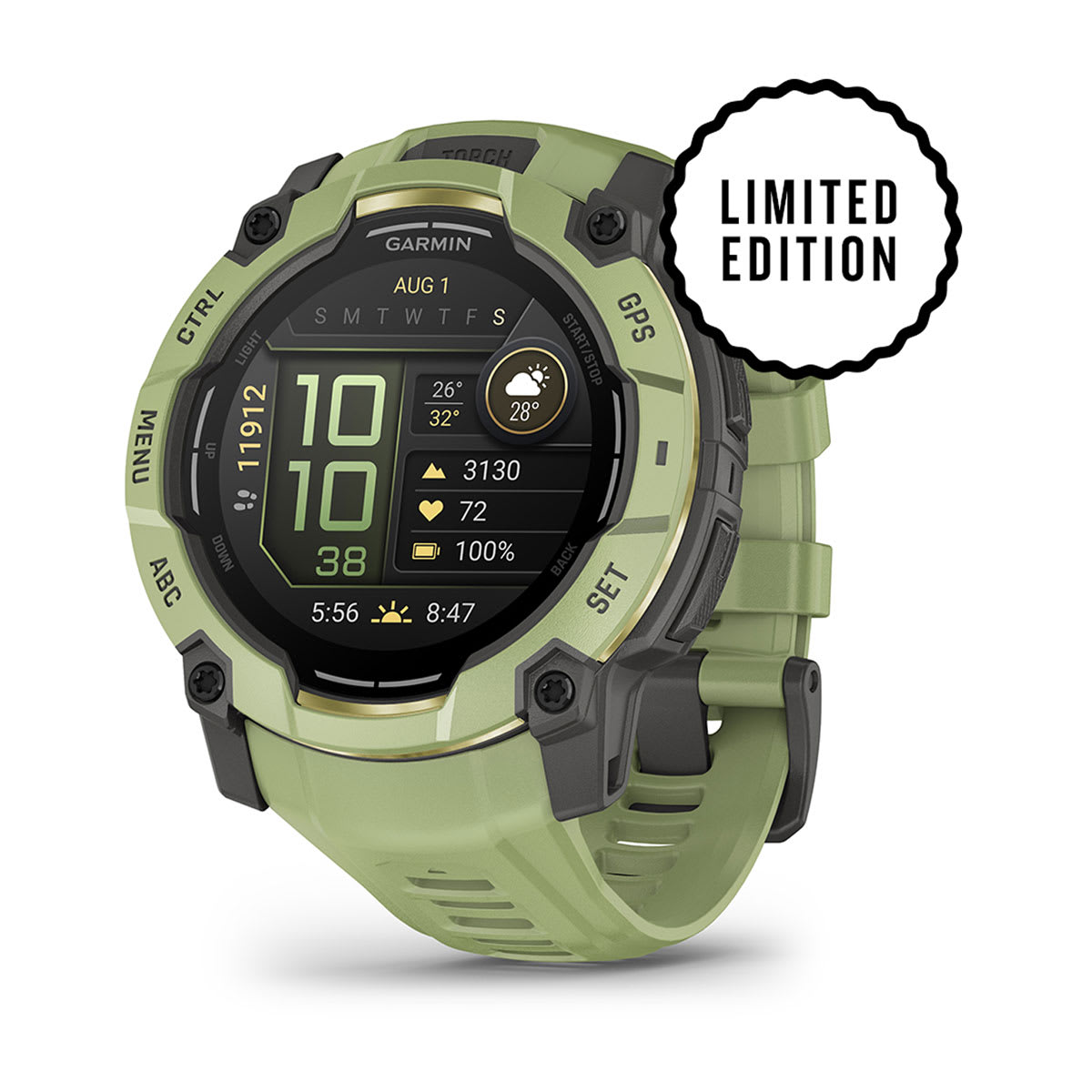 maximag cardio Garmin Instinct 3 – 50 mm, AMOLED | Fern Green cu curea Fern Green