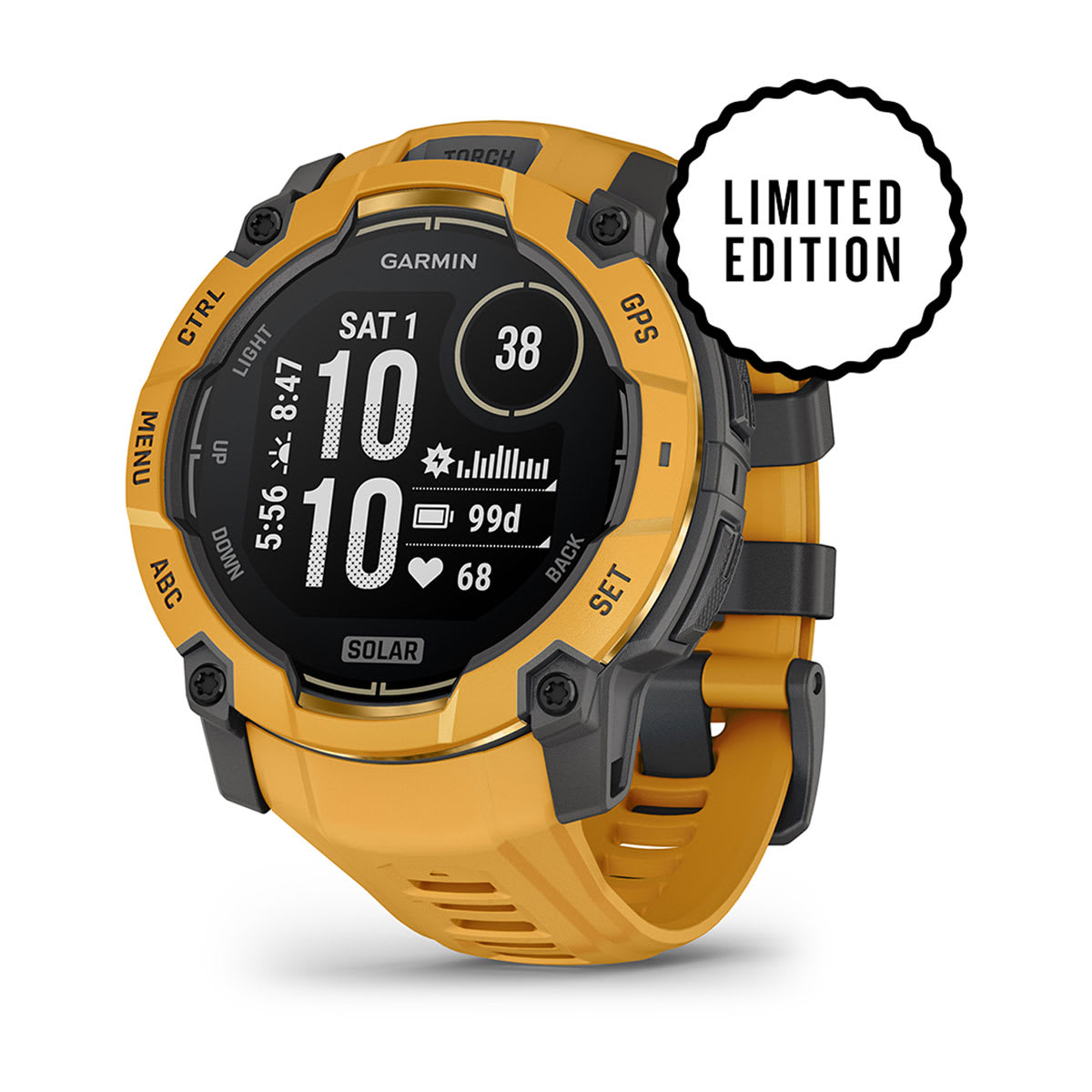 maximag cardio Garmin Instinct 3 – 50 mm, Solar | Sunburst curea cu Sunburst/Grey