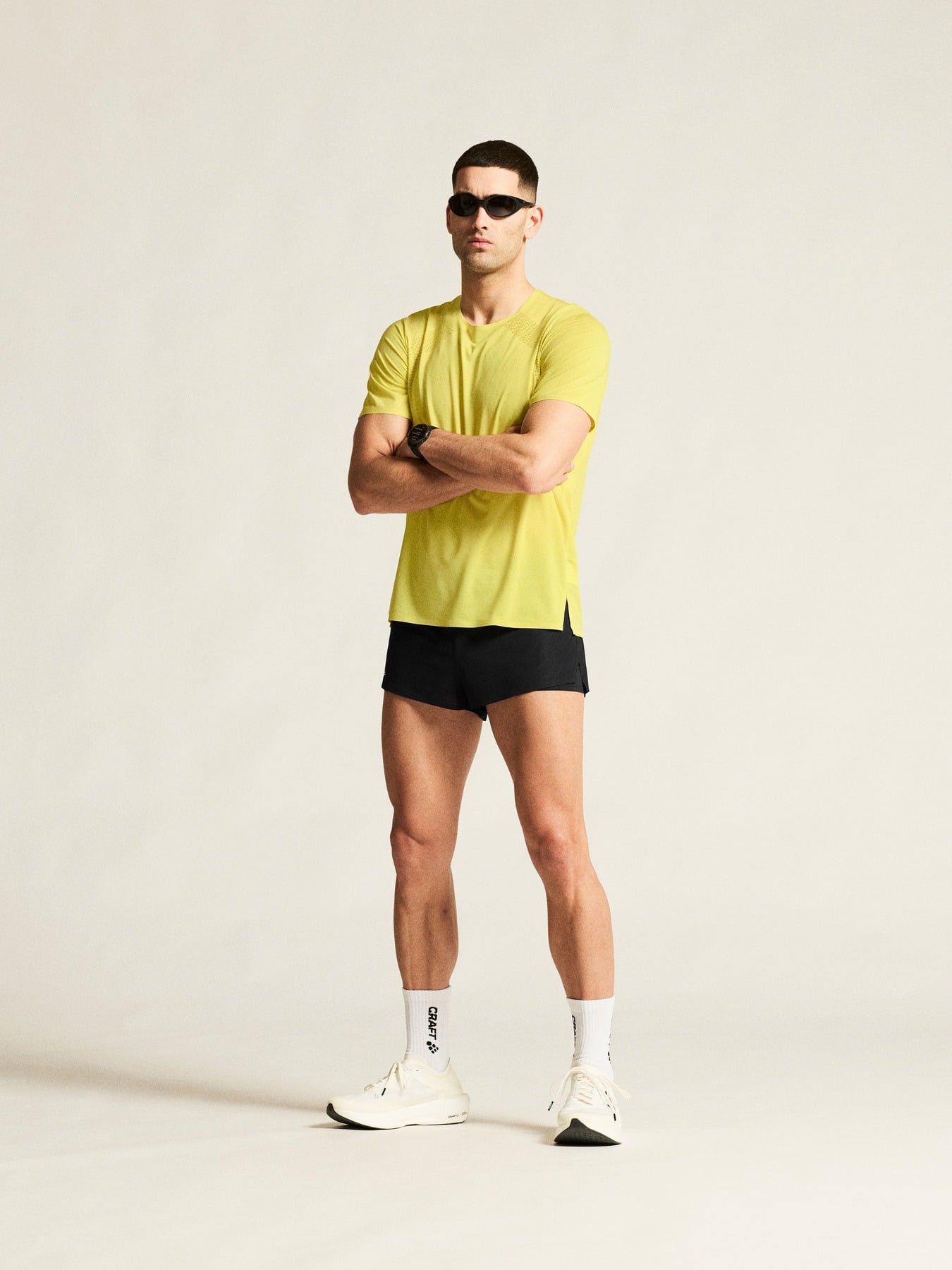 Craft Tricou alergare Craft Race Day SS Tee 2 - galben | ultraușor performanță