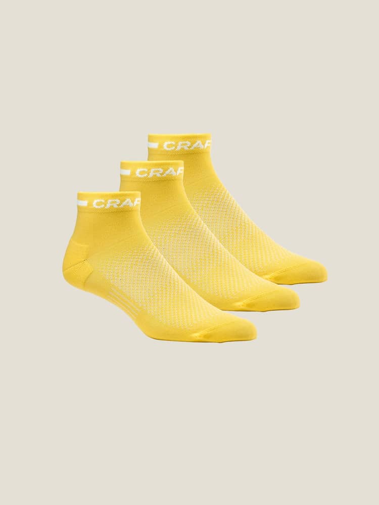 Craft Sosete Craft Core Dry Mid 3-pack - galben | evacuare rapidă transpirație