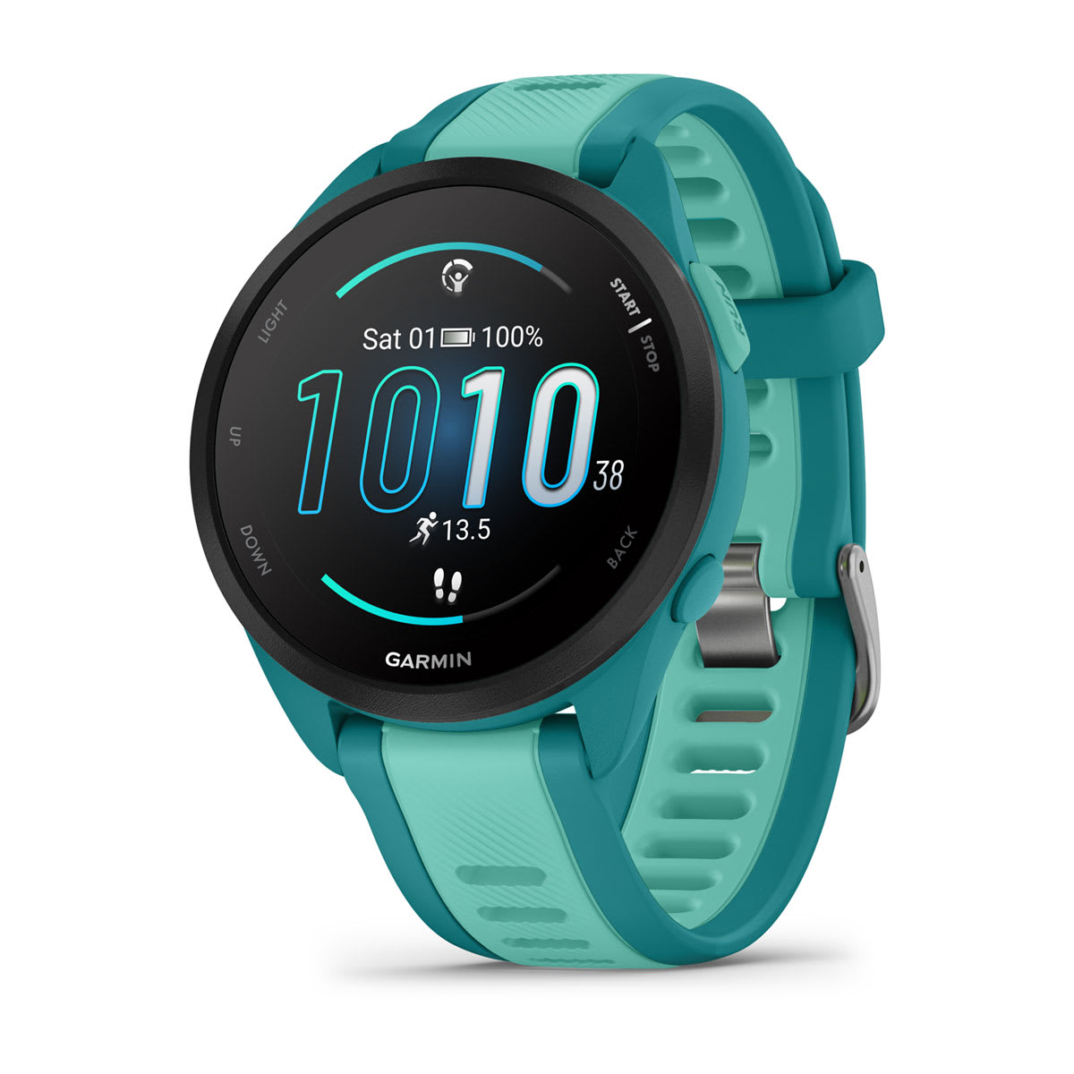 etichete Garmin - Forerunner 165 Music ceas multisport cu GPS AMOLED - albastru turcoaz aqua