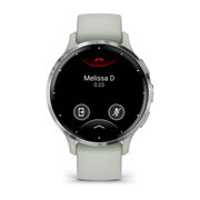 Garmin - Venu 3s smartwatch cu GPS și AMOLED - ramă argintie din oţel inoxidabil şi carcasă sage grey şi brăţară din silicon