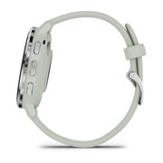 Garmin - Venu 3s smartwatch cu GPS și AMOLED - ramă argintie din oţel inoxidabil şi carcasă sage grey şi brăţară din silicon