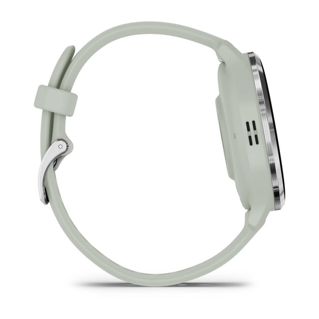 Garmin - Venu 3s smartwatch cu GPS și AMOLED - ramă argintie din oţel inoxidabil şi carcasă sage grey şi brăţară din silicon