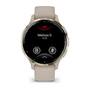 Garmin - Venu 3s smartwatch cu GPS și AMOLED - ramă din oţel inoxidabil Soft Gold cu carcasă French Gray şi curea din silicon
